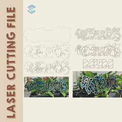 Multilayer Standing "MUM" hanging ornaments laser cutting file