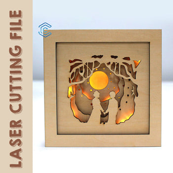 Valentine's Day couple light box laser cutting file best file for laser cutting