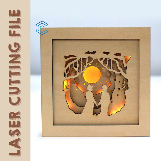 Valentine's Day couple light box laser cutting file best file for laser cutting
