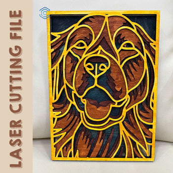 Golden Retriever wall decor home laser cutter cutting files