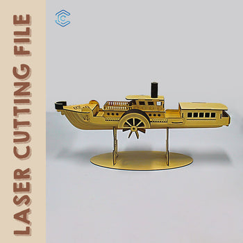 Steamship 3D Puzzle best file for laser cutting