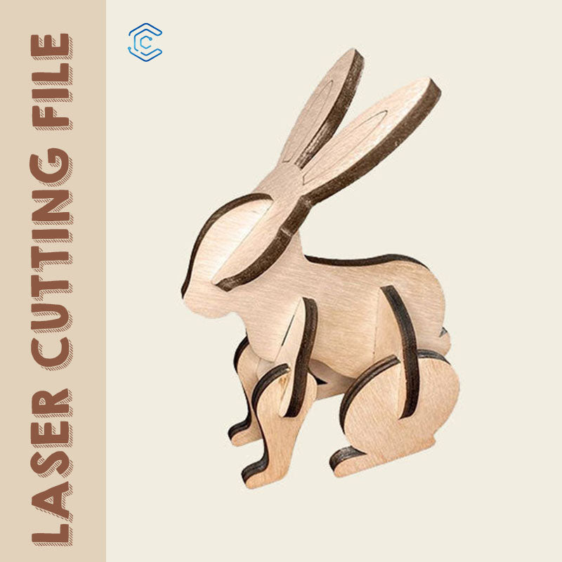 Rabbit 3D puzzle laser cutting file home laser cutter