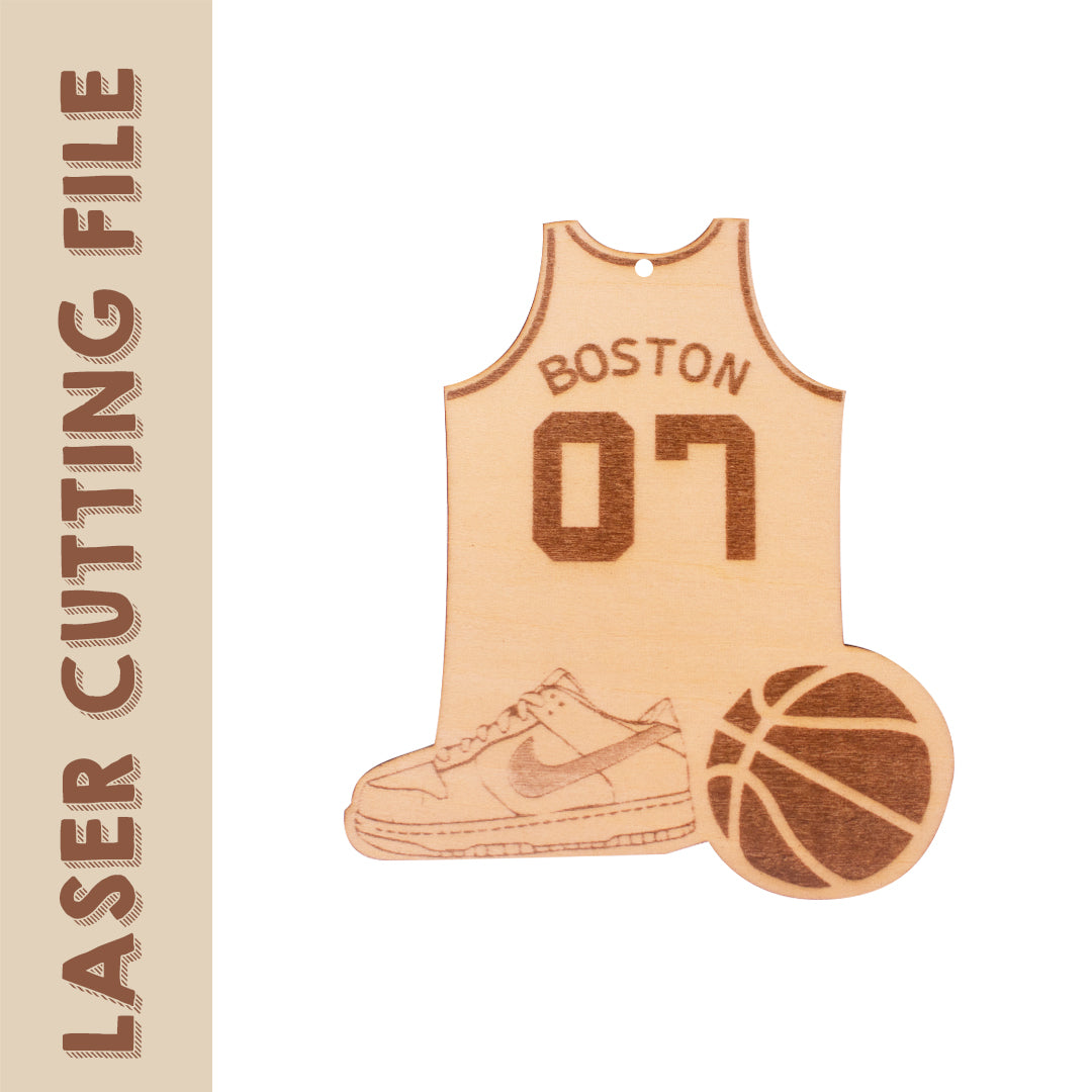 NBA Boston Celtics Jersey Hanging Ornaments Laser Cutting File - DIY Craft for Basketball Fans