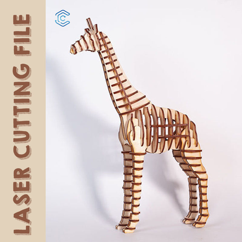 Giraffe 3D puzzle laser cutting file – Creatorally