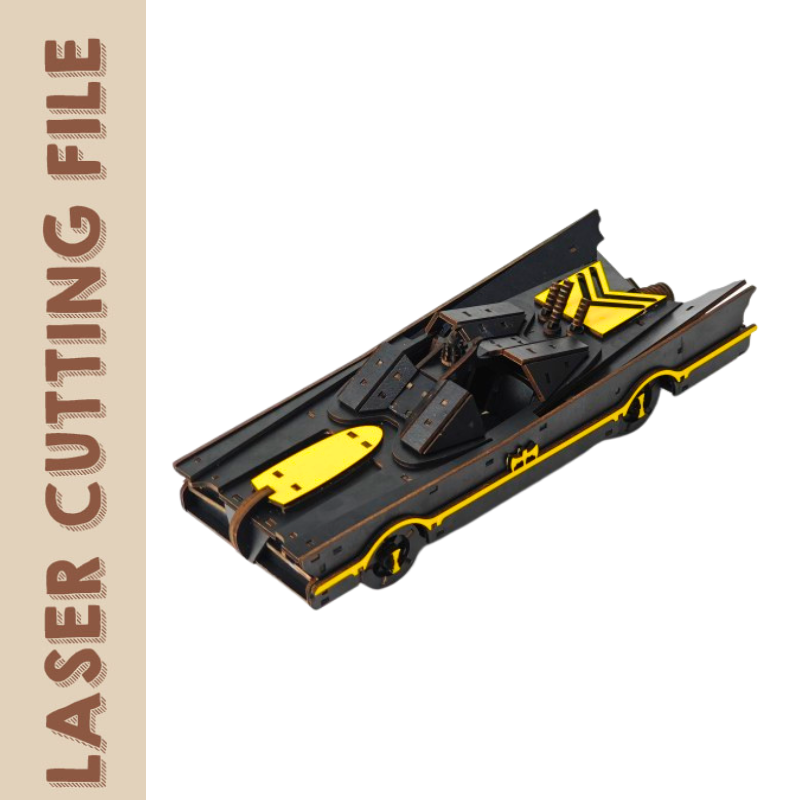 Batmobile & Gotham Skyline - 3D Puzzle Laser Cutting File by Creatorally