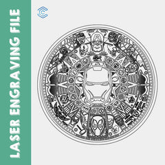 Iron Man Coaster laser engraving file