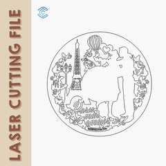 Valentine's Day Couple Clock laser cutting file