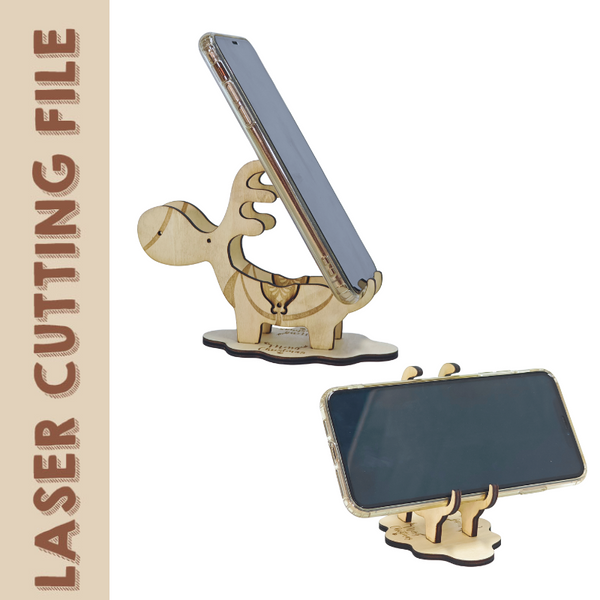 Weihnachts-Rentier-Telefonhalter Laserschneidedatei - Festliches DIY-Schreibtischaccessoire 