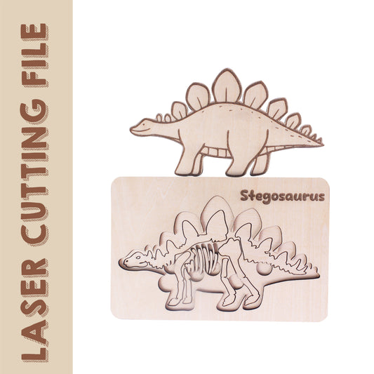 Stegosaurus Jigsaw Laser Cutting File - DIY Craft for Dino Enthusiasts by Creatorally