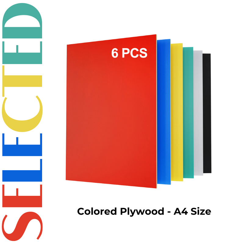 Creatorally Multi-Color Plywood Sheets for Laser Engraving – 6pcs A4 size
