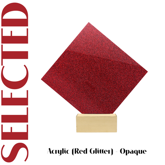 Creatorally 2 pcs 12''x12'' Red Glitter Acrylic Sheet