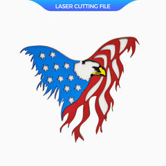 Arquivo de corte a laser de águia americana americana – SVG para decoração do Dia da Independência