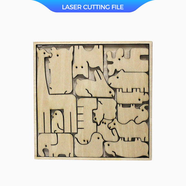 Animal Land Jigsaw Puzzle Laser Cutting File