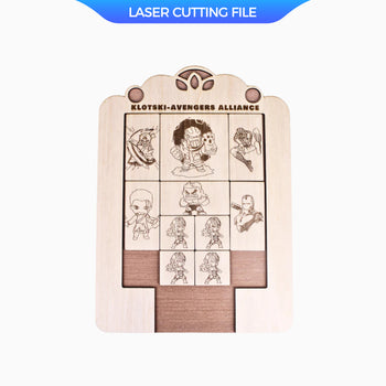 Avengers Alliance Themed Klotski Sliding Block Puzzle Laser Cutting File
