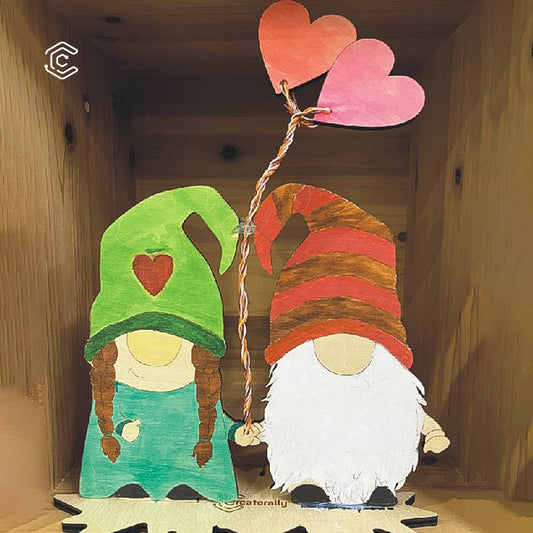 Valentine's day Gnome couple laser cutting file