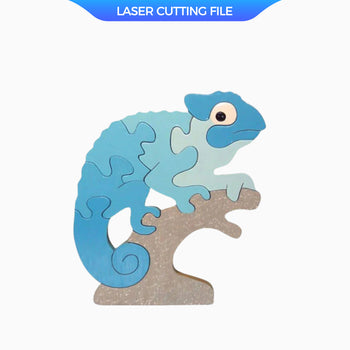 Chameleon Shaped Kids Puzzle laser cutting file
