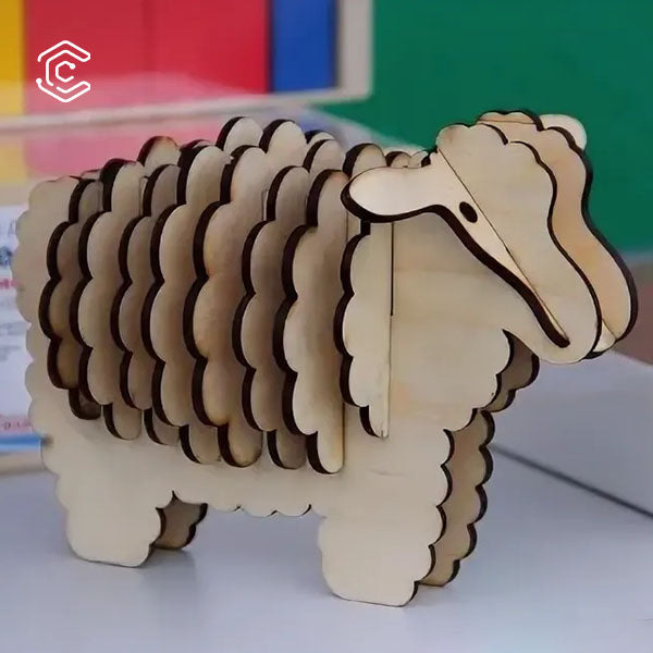 Sheep 3D puzzle laser cutting file