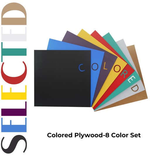 Vibrant multi-color plywood sheets for DIY projects and laser cutting