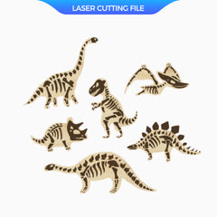 Dinosaur badges laser cutting file