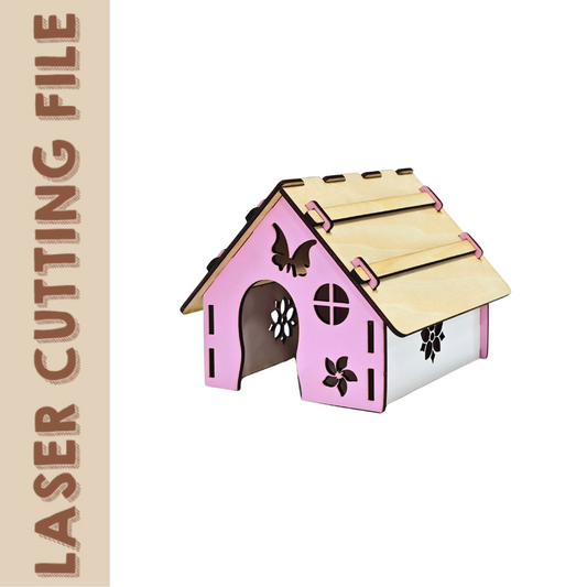 Pacote de Arquivos de Corte a Laser para Casa de Coelho da Páscoa – Desenhos de Casas com Coelho 3D e Padrão Duplo | Decoração de Primavera DIY para Glowforge e Cricut