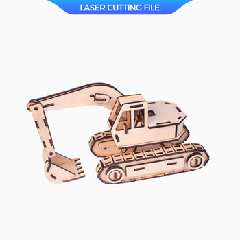 Excavator 3D Puzzle Laser Cutting File