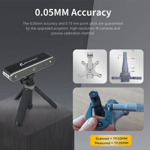 Revopoint POP 2 High Precision 3D Scanner Set 0.05mm Accuracy 10 fps w/Turntable for 3D Printer - CREATORALLY
