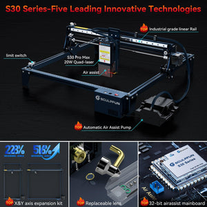 SCULPFUN S30 Pro Max 20W Laser Engraver Automatic Air Assisted Engraving Machine - CREATORALLY