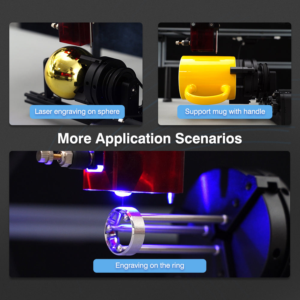 Y-axis 4 in 1 Rotary Roller Module Kit for Laser Engraving Machine Engraving Cylindrical Object - CREATORALLY