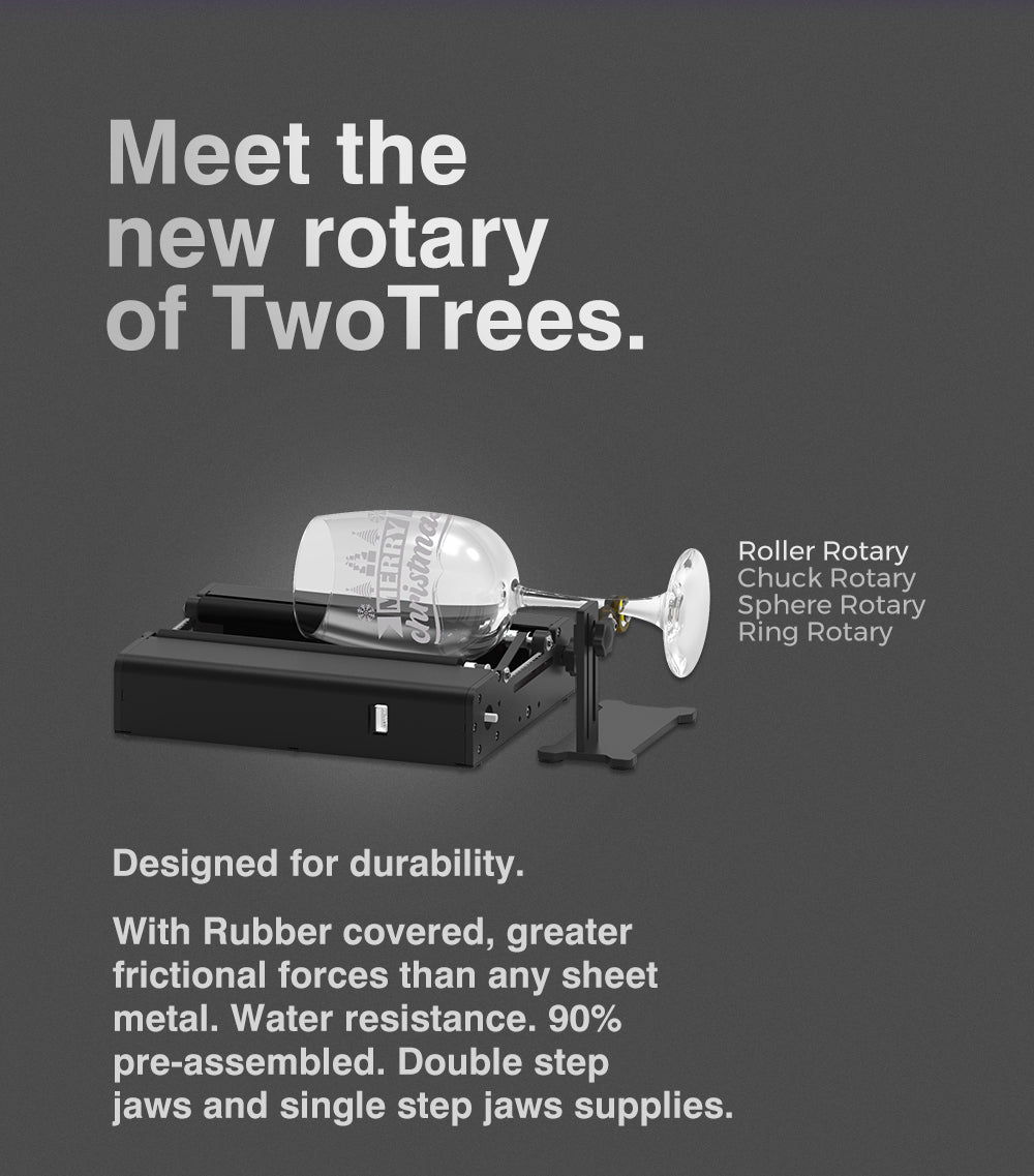 Y-axis 4 in 1 Rotary Roller Module Kit for Laser Engraving Machine Engraving Cylindrical Object - CREATORALLY