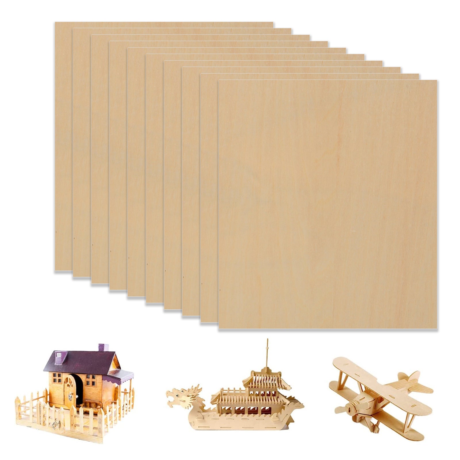 10pcs A3 Plywood Sheets 3mm Thickness (+/- 0.2mm) Basswood Plywood for Engraving - CREATORALLY