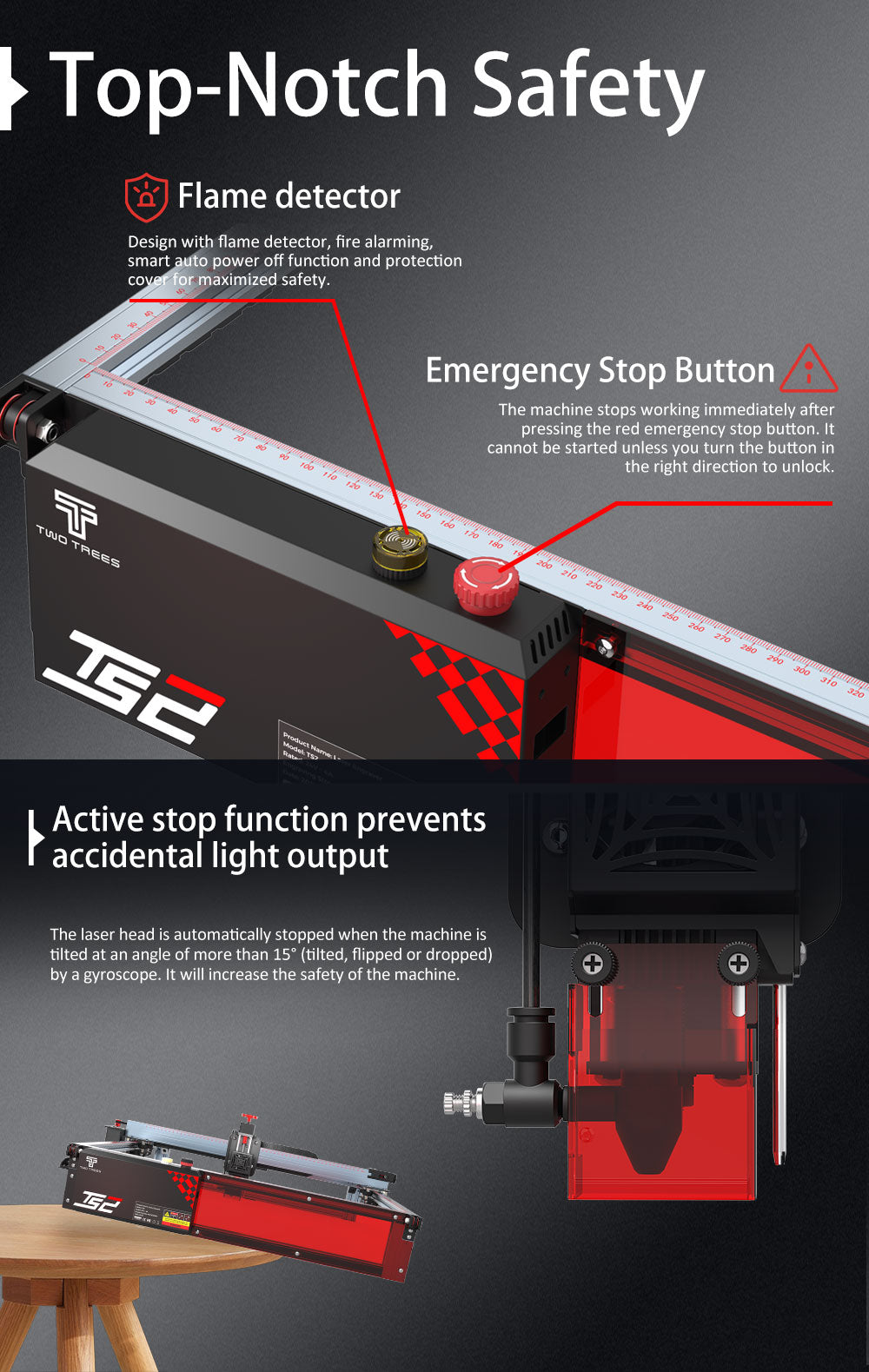 TS2 10W Diode Laser Engraver Auto Focus Engraving Machine 450x450mm - CREATORALLY