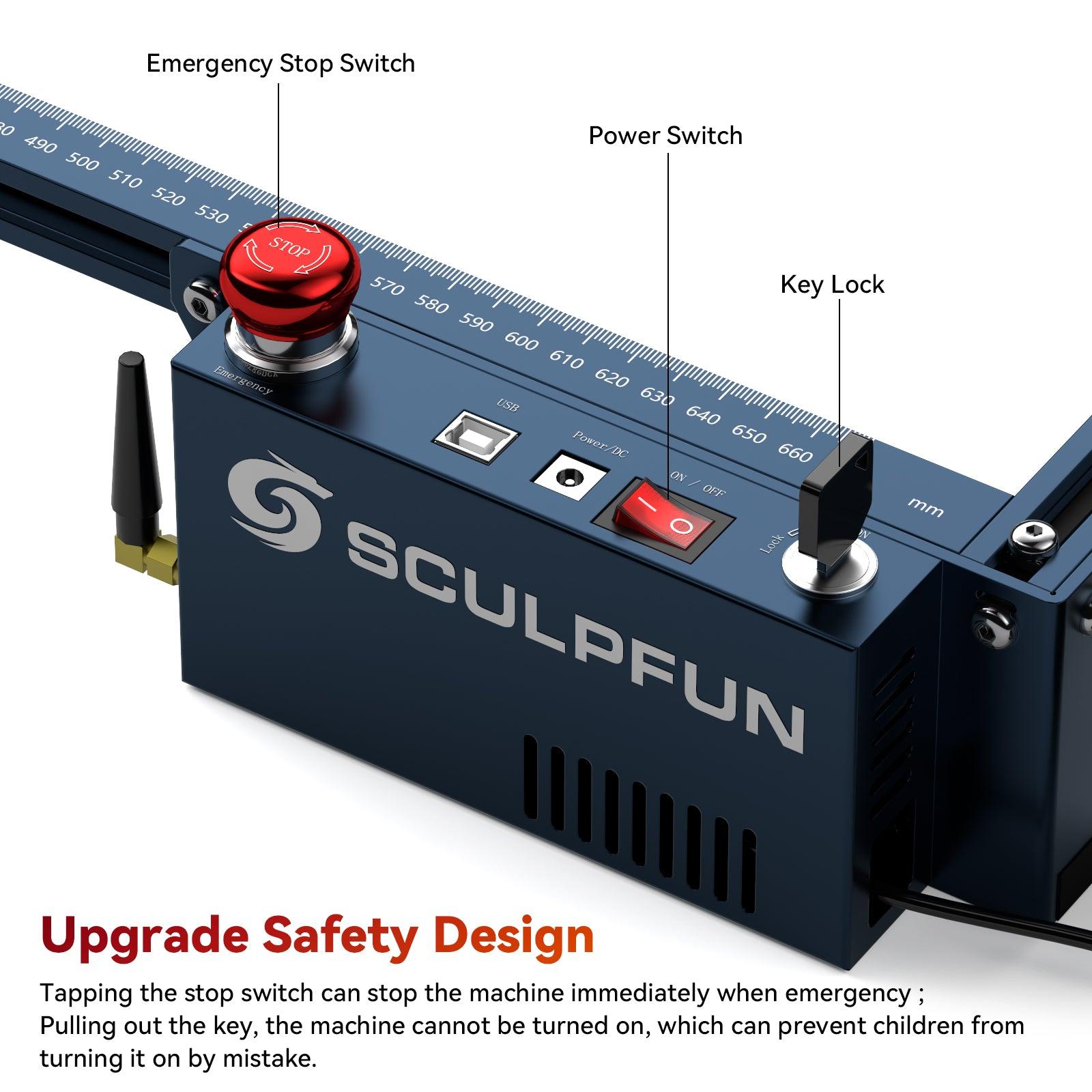 SCULPFUN S30 Ultra 33W Laser Engraver with Automatic Air Assist Replaceable Lens 600x600mm - CREATORALLY