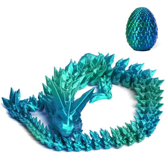 3D Crystal Flexible Dragon in Egg Figurine Blind Box - Mystery Desktop Decoration