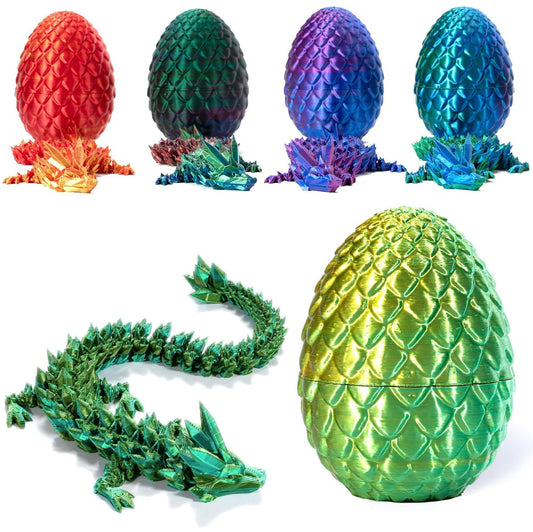 3D Crystal Flexible Dragon in Egg Figurine Blind Box - Mystery Desktop Decoration