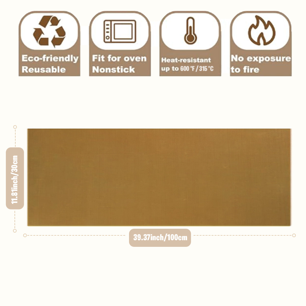 600°C Heat Press Teflon Sheet: 30x100cm Professional Craft Mat