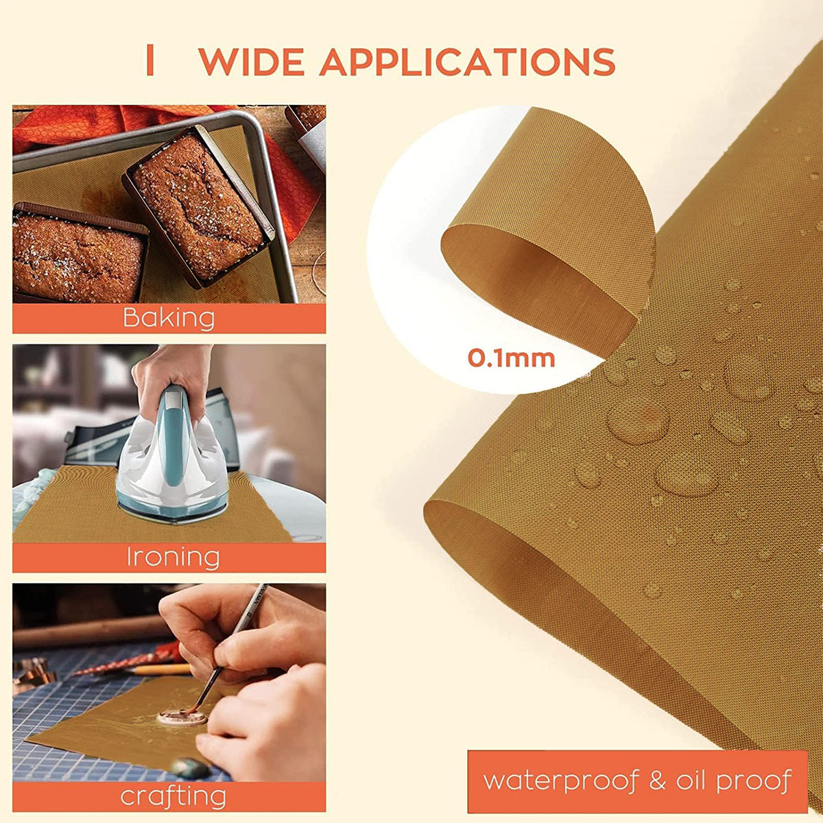 600°C Heat Press Teflon Sheet: 30x100cm Professional Craft Mat
