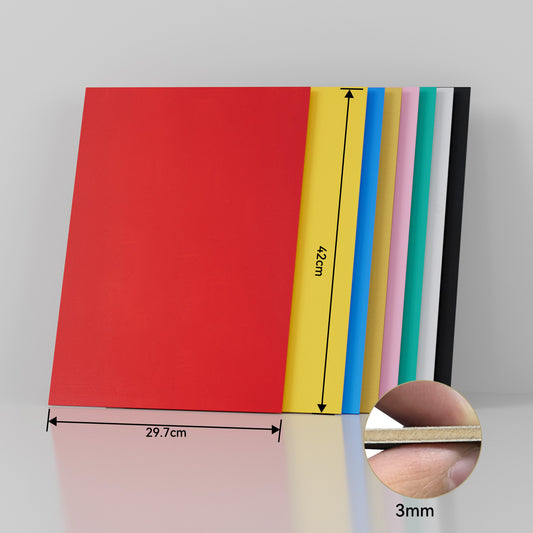 Creatorally Multi-Color Plywood Sheets – 8pcs A3 Size, 3mm, Double-Sided & Laser-Ready Craft Wood