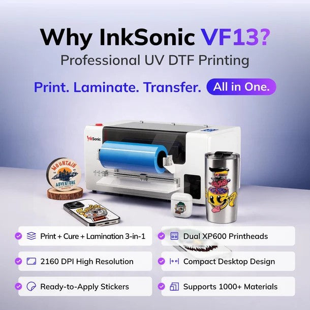 InkSonic A3 UV DTF Printer - EU Plug VF13/E13/C13/H13