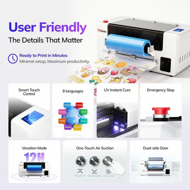 InkSonic A3 UV DTF Printer - EU Plug VF13/E13/C13/H13