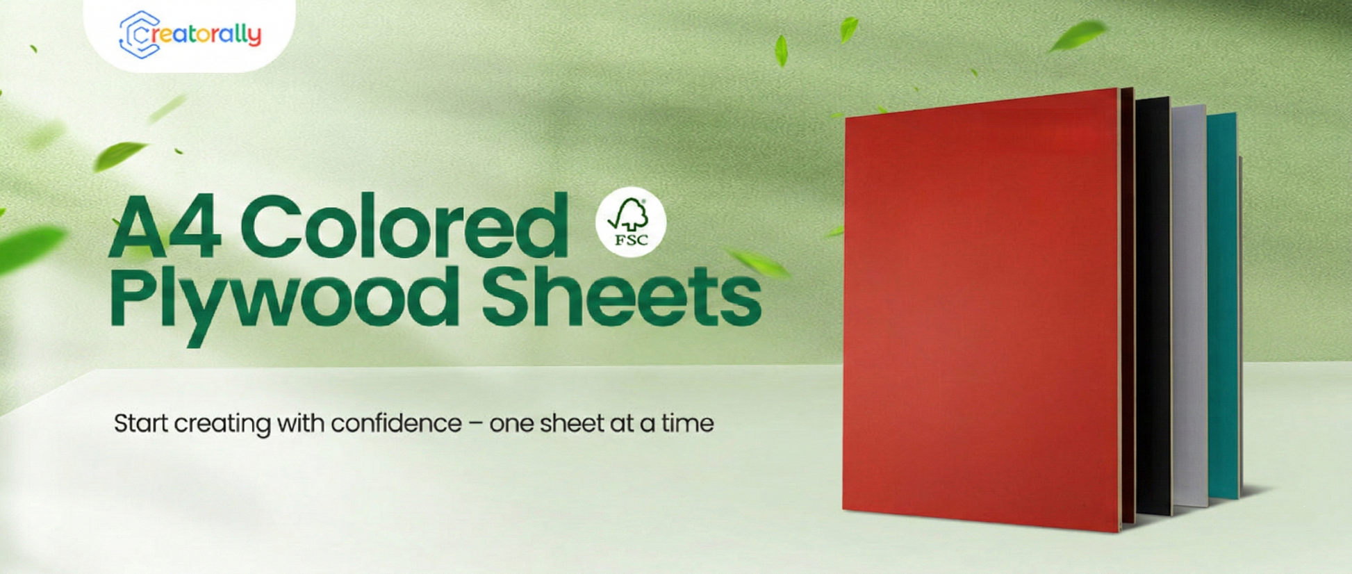 New Product Trial Size - Creatorally Multi-Color Plywood Sheets – 4pcs A4 11.7"x8.27" 3mm, FSC Certified & DIY