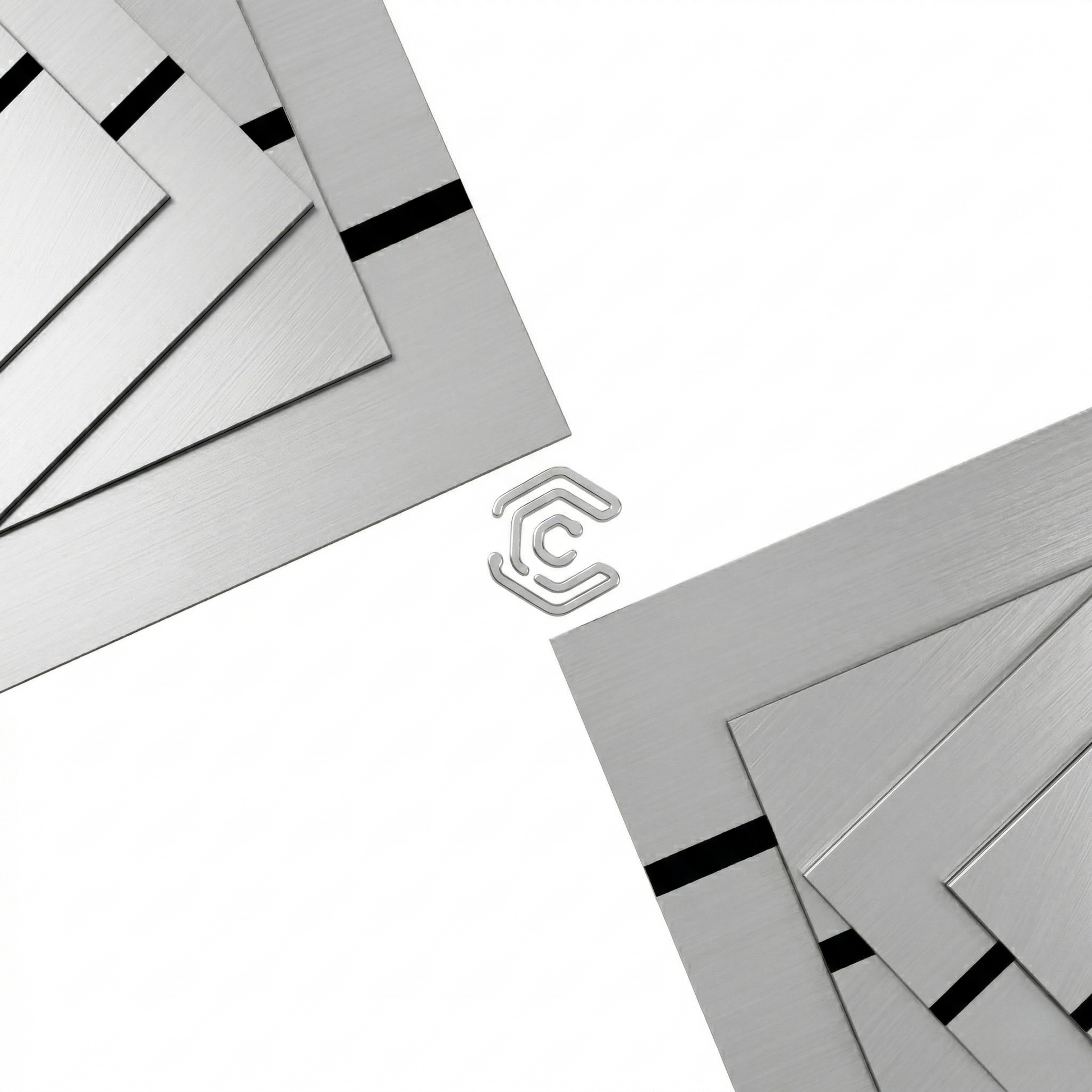 Creatorally 8 Stück 30 x 30 cm gebürstete ABS-Kunststoffplatten, zweifarbig, gravierbar