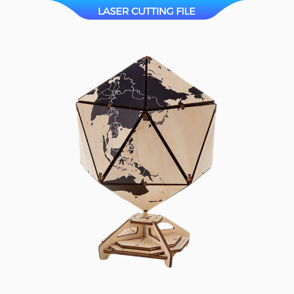 Globe 3D puzzle laser cutting file
