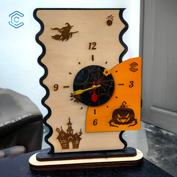 Halloween style clock laser cutting file