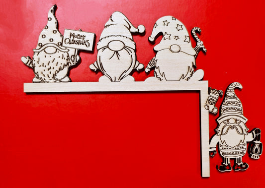 Christmas Gnomes Door Corner Laser Cutting File