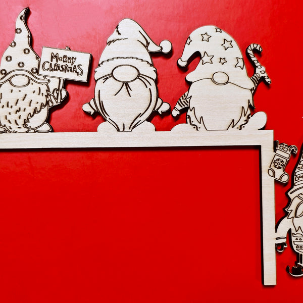 Christmas Gnomes Door Corner Laser Cutting File