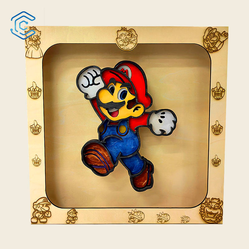 Super Mario design Lightbox Laser cutting file on Creatorally
