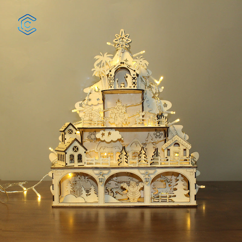 Christmas Castle 3D puzzle Laser Cutting File