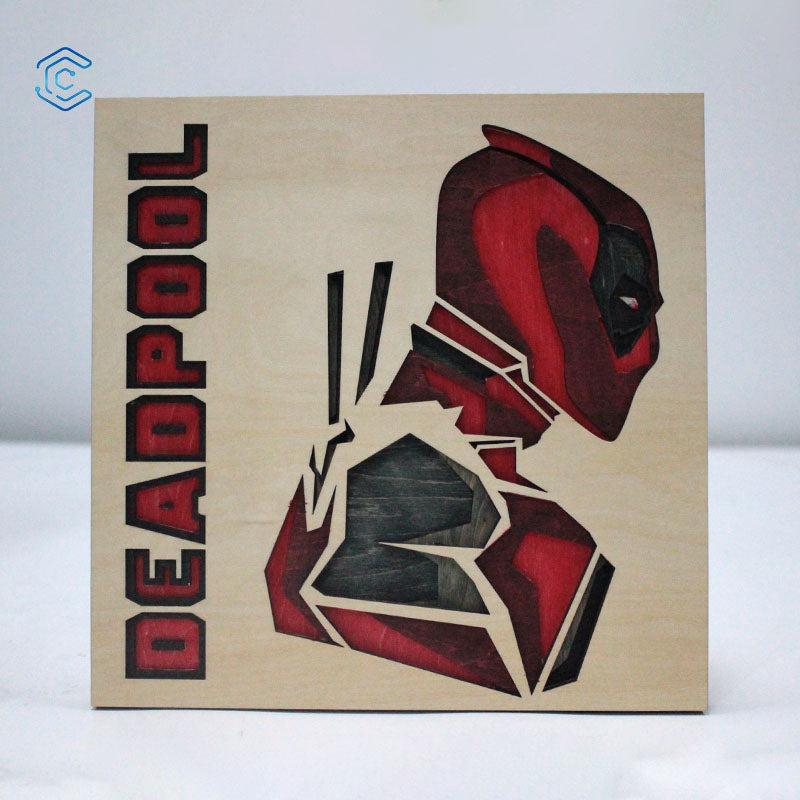 Deadpool Linocut DEADPOOL laser cutting file – Creatorally