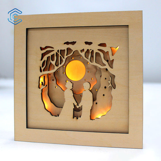 Valentine's Day couple light box laser cutting file