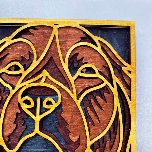 Golden Retriever wall decor laser cutting file